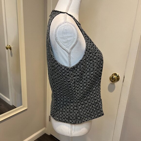 ZOLA Evening Black Fully Beaded Sleeveless Top, Size 12 - Picture 6 of 15